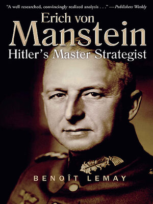 cover image of Erich von Manstein